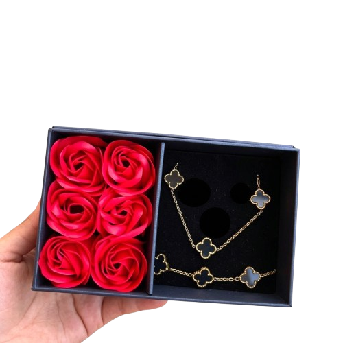 Combo Van Cleef + Caja 6 rosas