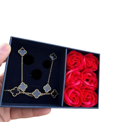 Combo Van Cleef + Caja 6 rosas