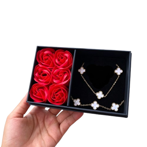 Combo Van Cleef + Caja 6 rosas