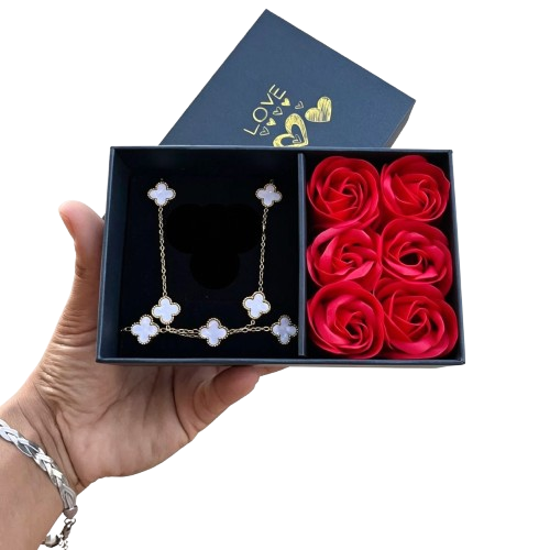 Combo Van Cleef + Caja 6 rosas