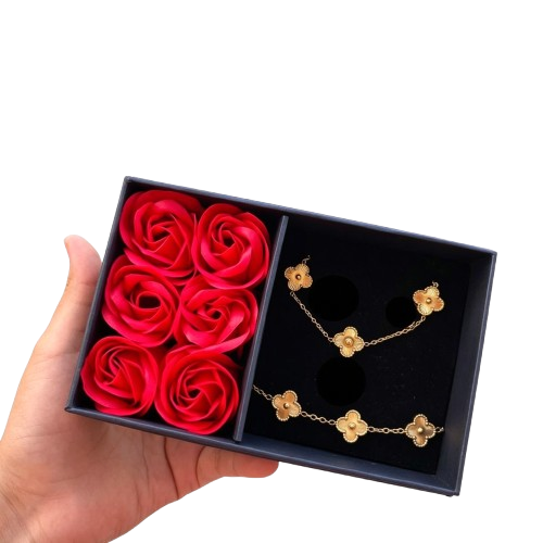 Combo Van Cleef + Caja 6 rosas